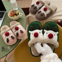 Dép Lông Đi Trong Nhà Họa Tiết Giáng Sinh Dễ Thương