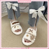 Dép Lông Nhà Giày Mũi Tròn Thời Trang Baotou Thường Ngày