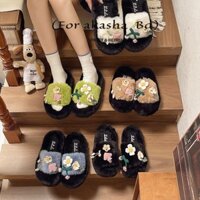 Dép Lông Nhà Giày Mũi Tròn Thời Trang Baotou Thường Ngày