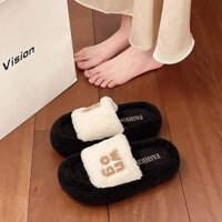 Dép Lông Nhà Giày Mũi Tròn Thời Trang Baotou Thường Ngày