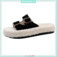 Dép Lông Nhà Giày Tròn Mũi Retro Baotou Casual