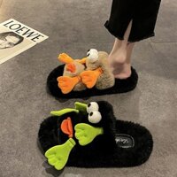 Dép Lông Nhà Giày Tròn Mũi Retro Baotou Casual