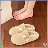 Dép Lông Nhà Giày Tròn Mũi Retro Baotou Casual