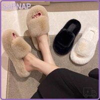 Dép Lông Nữ SAPNAP, Giày Cotton Sang Trọng, Giữ Ấm Chống Trơn Trượt Nhà Trượt Mùa Đông