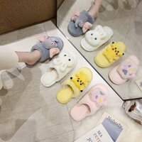 Dép Lông Thời Trang Bít Mũi Giữ Ấm Chân Mẫu Chân Gấu Đáng Yêu - D161