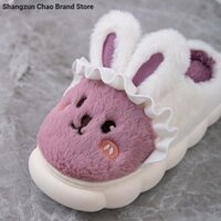 Dép Lông Thú Bé Gái Đế Dày Dép Cotton Nữ Đế Dày Mùa Đông Dễ Thương ins Hợp Thời Trang Lông Dép Đế Mềm Chống Trơn Trượt Hộ Gia Đình Flat Dép Có Lông Thú