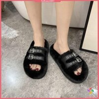 Dép lông thú Dép đi trong nhà dành cho học sinh Chống trượt mặc ngoài phẳng