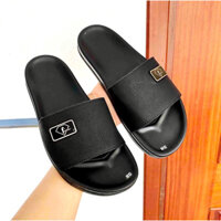 Dép mác kim cương nam nữ quai ngang đế cao su gắn mác kim loại