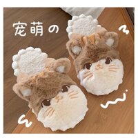 Dép mèo bông đi trong nhà cực cute mà còn siêu ấm áp