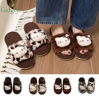 Dép Mèo GUTGOJO Kitty, Dép Hoạt Hình Da Báo Nữ, Giày Cổ Mũi Kawaii Chống Trơn Trượt Dép Sang Trọng Ngoài Trời