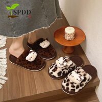 Dép Mèo SPDD Kitty, Dép Hoạt Hình Mũi Mở Giày nữ, Đồ Gia Đình Dễ Thương Chống Trơn Trượt Sàn Dép Sang Trọng Nữ