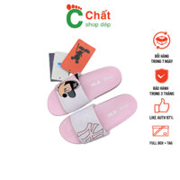 Dép MLB Mickey NY Màu Hồng Dễ Thương Dép Bánh Mỳ Cute Phong Cách Thời Trang