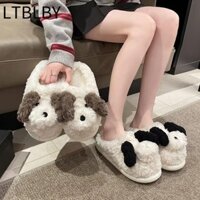 Dép Mùa Đông LTBLBY, Giày Cotton Sang Trọng Chống Trơn Trượt, Giày Nhà Hoạt Hình Dày Ấm Áp