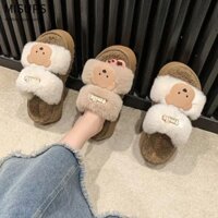 Dép Mùa Đông MISUPS, Giày Cotton Sang Trọng Chống Trơn Trượt, Giày Gia Đình Ấm Áp Trong Nhà