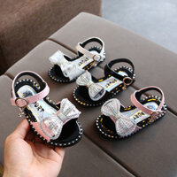 Dép mùa hè cho bé gái 1-2-3-4-5 tuổi, giày công chúa, giày có nơ, đính đá, giày thường cho trẻ nhỏ, giày đi biển