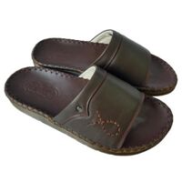 Dép Nam Bảng Ngang BIGGBEN Da Bò Thật Cao Cấp DN333 - Nâu - 44