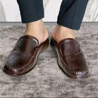 Dép Nam Bịt Mũi chất liệu da Bò THBM074 (sản phẩm bảo hành)