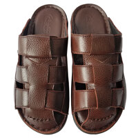 Dép Nam Bít Mũi Da Bò Thật BIGGBEN Cao Cấp DN304 - Nâu - 39