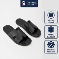 Dép Nam Chữ H Dép Da Nam Cao Cấp BLOK Helios B Slippers, Dép Quai Ngang Nam Dép Lê Da Bò Đế Cao Bảo Hành 12 Tháng