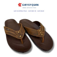 Dép nam da bò thật - Dép thời trang nam xỏ ngón đế cao su chống trơn trượt Mã 108 màu nâu hiện đại