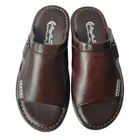 Dép Nam Da Bò Thật May Đế BIGGBEN Cao Cấp DN314 - nâu - 38