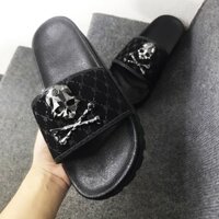 Dép Nam đế cao đính mặt đầu lâu cực chất , Đế cao 3,5cm mẫu mới 2021