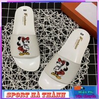 Dép nam đế đúc Thêu chuột Micckkeeyy đứng NYYY full trắng