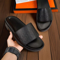 Dép Nam, Dép Lê Da Bò Big Size Mẫu Di/O (SIZE44-49) Chất Da Thật 100% Cam Kết Bảo Hành Da Vĩnh Viễn, Keo Đế 1 Năm