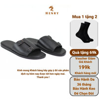 Dép nam HENRY quai ngang đính khuy da bò kiểu dáng monkstrap phù hợp đi chơi đi làm DAN010