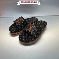 Dép Nam LV In Logo Mix Dập Vân Nổi Cực Nét - Dép Lê Nam LV In Vân Ba Màu Mẫu Hot Hit