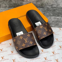 Dép nam lv quai ngang, quai da cao cấp họa tiết vân chìm sang trọng cao cấp