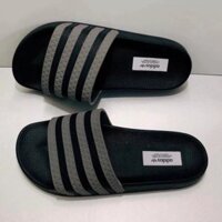 Dép Nam Nữ quai ngang Adidas, dép được thiết kế theo kiểu kẻ sọc ngang đen pha xám, thích hợp cho mọi lứa tuổi