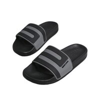 Dép nam nữ quai ngang bản PHỐI 2 MÀU XÁM ĐEN logo wakana Mã: WK012 - WAKANA TITANIUM