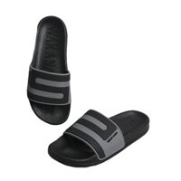 Dép nam nữ quai ngang bản PHỐI 2 MÀU ĐEN TRĂNG logo WAKANA TRẮNG Mã: WK012 - WAKANA PLATINUM