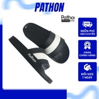 Dép nam nữ quai ngang slipper Pathon quai PVC và đế PU đen quai sọc trắng đen lớn SD98NHAM shop Pathon.vietnam