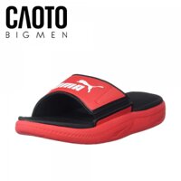 Dép Nam Puma Soft Ride Màu Đen Đỏ In Chữ Big Size 45 46 47 48