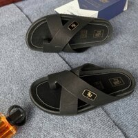 Dép Nam Quai Chéo Xỏ Ngón, Đế Cao Su Đúc Liền Quai Đẹp Mang Êm Chân Full Box