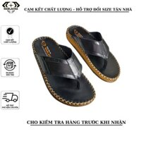 Dép nam quai kẹp da bò cao cấp MABLACKA, phồi màu cực đẹp - AT203
