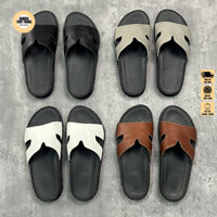 Dép Nam Quai Ngang Chữ K, Dép Doctor Nam đế cao su đúc, khâu chỉ chắc chắn mũi tròn