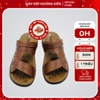 Dép Nam Quai Ngang Da Bò Cao Cấp, Đế Đúc Nguyên Khối | Giày Dép Hương Kiên