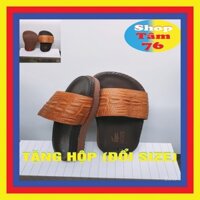 Dép Nam Quai Ngang Da cá sấuThật 100% Có Video Kiểm Chứng Thực Tế đi êm chân bền bỉ