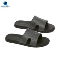 Dép nam quai ngang Da cao cấp SMARTMEN DE-08 Xám