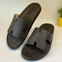 Dép nam quai ngang ,dép da nam trẻ trung năng động màu xám -D06 Bảo hành 12 tháng