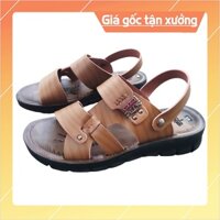 Dép nam quai ngang dép quai hậu sandal nam bền đẹp, siêu nhẹ (màu da bò nâu)