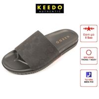 Dép nam quai ngang siêu bền KD1604 Full hộp - Màu đen - 42