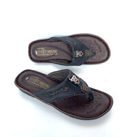 Dép nam xỏ ngón đế cao su khâu viền chắc chắn bản khoá màu nâu/đen