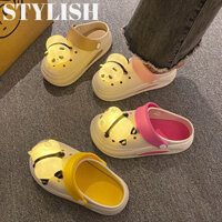 Dép nâng cao đế dày (5cm).Giày lỗ đèn gấu trúc mềm mại và chống trượt. Dép ngoài trời thời trang