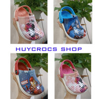 Dép nhựa bé gái CROCS Literide in hình Minie, sục cho trẻ, nhựa nguyên khối siêu bền.