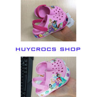 Dép nhựa bé gái CROCS, sục 5 công chúa, dép sục cho trẻ, nhựa nguyên khối siêu bền, tặng jibit siêu cute