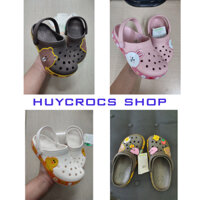 Dép nhựa bé gái, sục CROCS vịt trắng, dép cho trẻ, nhựa nguyên khối siêu bền, tặng jibit siêu cute